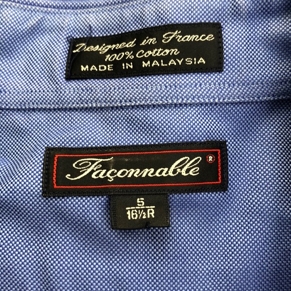 Faconnable Blue Long Sleeve Dress Shirt - Picture 4 of 4